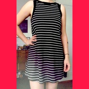 Soprano Black & White Striped Tank Top Shift Dress